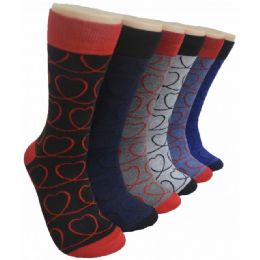 288 Pairs Men's Novelty Socks - 10-13 - Hearts - Mens Dress Sock