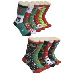 360 Pairs Ladies Crew Socks - 9-11 - 9-11 - Christmas - Womens Crew Sock
