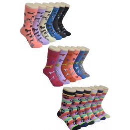 360 Pairs Ladies Crew Socks - 9-11 - Dog Assorted - Womens Crew Sock