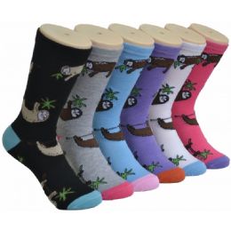 360 Pairs Ladies Crew Socks - 9-11 - Sloth - Womens Crew Sock