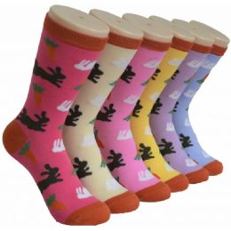 360 Pairs Ladies Crew Socks - 9-11 - Bunnies - Womens Crew Sock