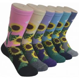 360 Pairs Ladies Crew Socks - 9-11 - Sunflower - Womens Crew Sock