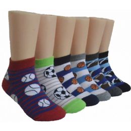 480 Pairs Boy's Low Cut Socks - Size 6-8 - Sports Balls - Boys Ankle Sock