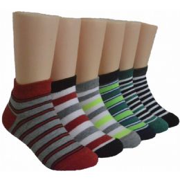 480 Pairs Boy's Low Cut Socks - Size 6-8 - Stripes - Boys Ankle Sock