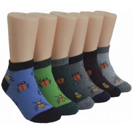 480 Pairs Boy's Low Cut Socks - Size 6-8 - Beetles - Boys Ankle Sock