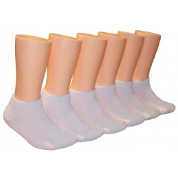 480 Pairs Boy's Low Cut Socks - Size 6-8 - White - Boys Ankle Sock