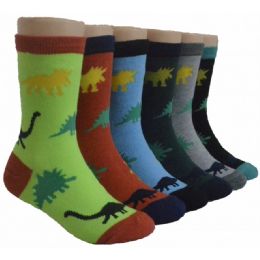 480 Pairs Boys' Crew Socks - Size 6-8 - Dinosaur - Boys Crew Sock
