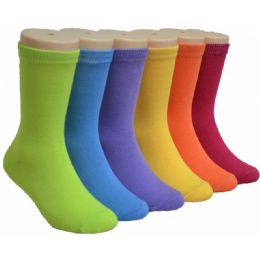 480 Pairs Girls' Crew Socks Size 4-6, 6-8 Solid Colors - Girls Crew Socks