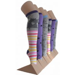 240 Pairs Girl's Knee High Socks Size 6-8 Cat Stripes - Girls Knee Highs
