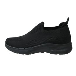 12 pieces Womens Slop On  Sneakers Black - Women's Sneakers