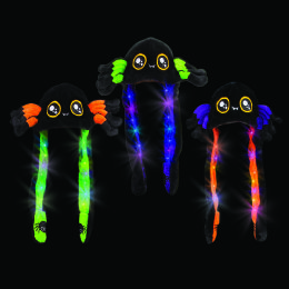 36 pieces Halloween Spider Popping Ear LighT-Up Hat 6ct - Halloween