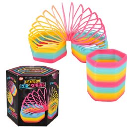 12 pieces 6 inch Mega Hexagon Rainbow Coil Spring - Magic & Joke Toys