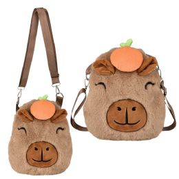 36 pieces Capybara Plush Crossbody Bag 10 inch x11.5 inch - Draw String & Sling Packs