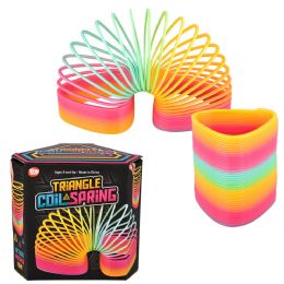 48 pieces 5 inch Jumbo Triangle Rainbow Coil Spring - Magic & Joke Toys