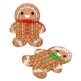 48 pieces Gingerbread Man Jumbo Glitter Bubble Popper 9 inch - Fidget Spinners