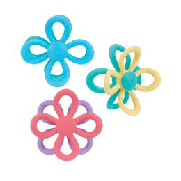 72 Pieces Nuby Geo Silicone Flower Teether 3+ Months Assorted Colors - Baby Accessories