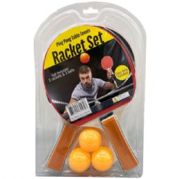 8 pieces Ping Pong Table Tennis Racket Set With 3 Orange Balls - Sports Toys