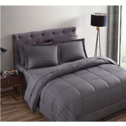 3 Sets 8 Piece Bed In A Bag Hotel Collection Alternative Comforter Set Embossed In Gray Queen Size - Comforters & Bed Sets