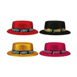 72 Pieces Happy New Year Glitter Hat - Party Hats & Tiara