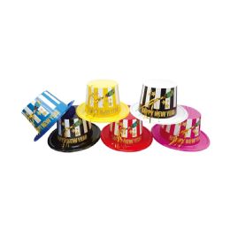 72 Pieces Happy New Year Festive Hat In Asst. Colors - Party Hats & Tiara