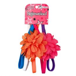 36 of Bejeweled 5 Piece Hairband With Flowers In Assorted Colors