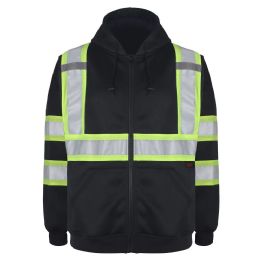6 Pieces Big Mens Hoodie Hivis Visibility Safety Hooded Zip Sweatshirt - Safety Items
