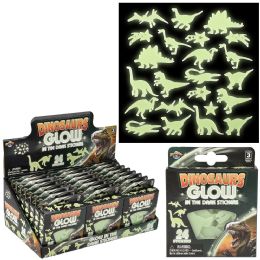 144 of Glow In Dark Dinosaur Stickers 24ct