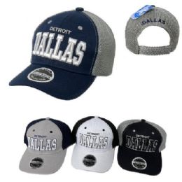 24 pieces of Typo Air Mesh Back/solid Front Ball Cap [dallas/detroit]