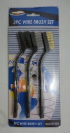 24 pieces 3pc 7" Mini Wire Brush SeT-Black Handle - Brushes