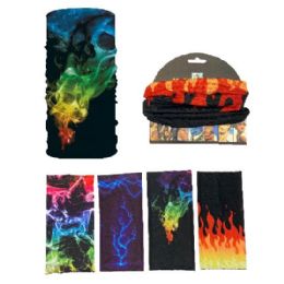24 pieces Multi Functional Headgear Gaiter Buff [flame] - Face Mask