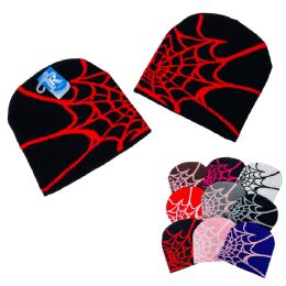 Knitted Beanie Spider Web Adult Size