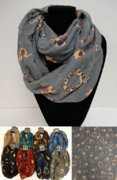 24 pieces ExtrA-Wide Light Weight Infinity Scarf [elephant Print] - Womens Fashion Scarves