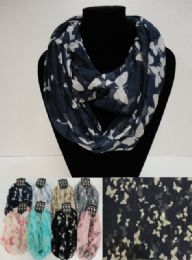 24 pieces Light Weight Infinity Scarf [butterflies] - Womens Fashion Scarves