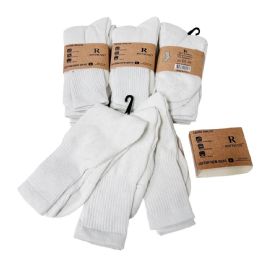 24 pieces 3pr Casual Athletic Socks White 10-13 - Mens Crew Socks