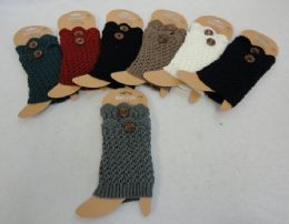 24 pieces Knitted Boot Cuffs [scalloped Top With Button] - Arm & Leg Warmers