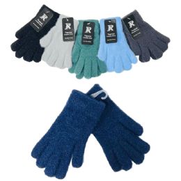 24 pieces Youth Size Medium: Brushed Faux Cashmere Gloves [boys] - Fuzzy Gloves