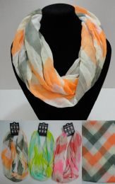 24 pieces Light Weight Infinity Scarf [two Color Wide Chevron] - Womens Fashion Scarves