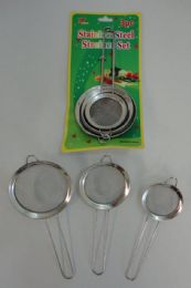 24 pieces 3pc Stainless Steel Strainer Set - Kitchen Gadgets & Tools