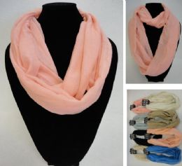 24 pieces Light Weight Infinity Scarf [solid Colors] - Womens Fashion Scarves
