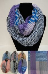 24 pieces ExtrA-Wide Light Weight Infinity Scarf [mixed Chevron] - Womens Fashion Scarves
