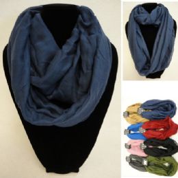 24 pieces ExtrA-Wide Light Weight Infinity Scarf [solid Colors] - Womens Fashion Scarves
