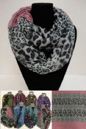 24 pieces ExtrA-Wide Light Weight Infinity Scarf [mixed Animal Print] - Womens Fashion Scarves