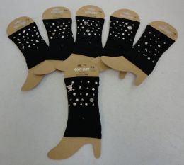 24 pieces Boot Cuffs [black With Stud Designs] - Arm & Leg Warmers