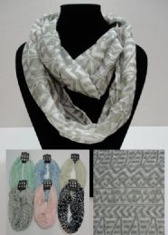 24 pieces Light Weight Infinity Scarf [pattern Print] - Womens Fashion Scarves