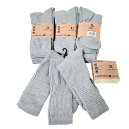 3-Pair Casual Athletic Crew Socks Grey 10-13