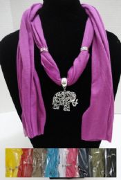 24 pieces Scarf NecklacE-Scrollwork Elephant 70" - Womens Fashion Scarves