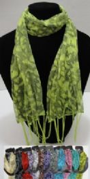24 pieces Sheer Scarf With FringE--Large Cheetah Print With Sparkles - Womens Fashion Scarves