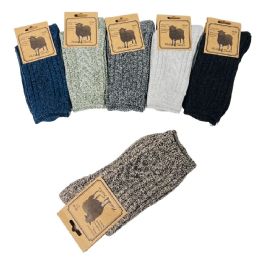 24 Wholesale 1pr Wool Blend Socks [variegated] 7-9