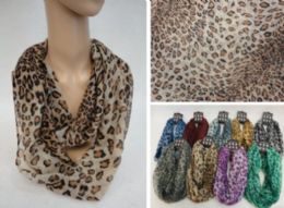 24 pieces Light Weight Infinity Scarf [colorful Leopard] - Womens Fashion Scarves