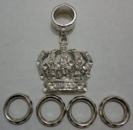 24 pieces Scarf Charm: Rhinestone Crown - Womens Fashion Scarves
